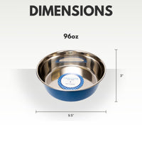 Country Living Set of 2 Heavy Gauge Stainless Steel Dog Bowls - Perfect for Food & Water - BIG FRENCHIES