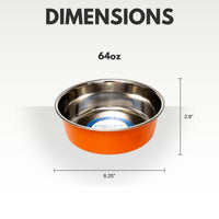 Country Living Set of 2 Heavy Gauge Stainless Steel Dog Bowls - Perfect for Food & Water - BIG FRENCHIES
