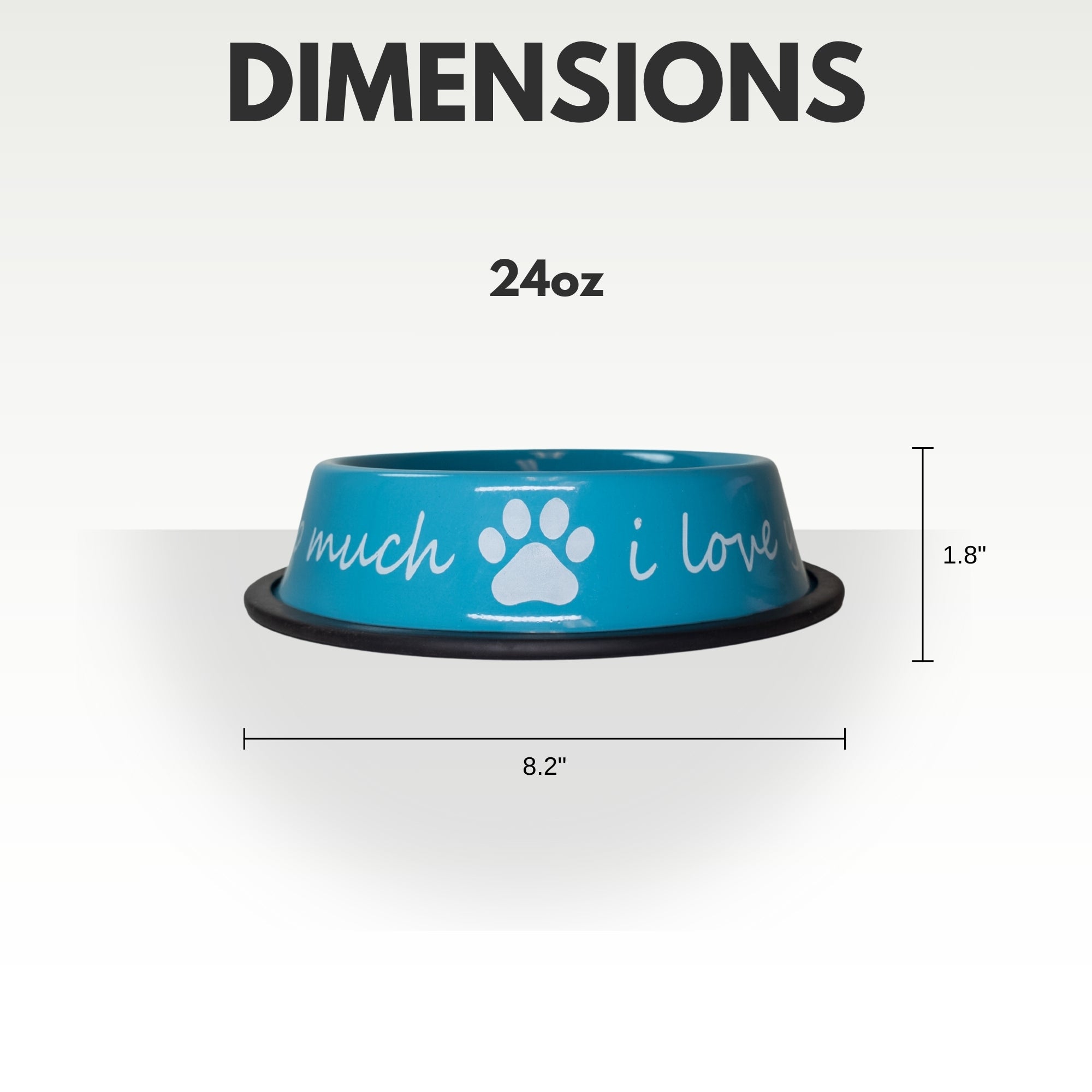 I LOVE YOU SO MUCH Modern Stainless Steel Dog Bowl – 24oz - BIG FRENCHIES