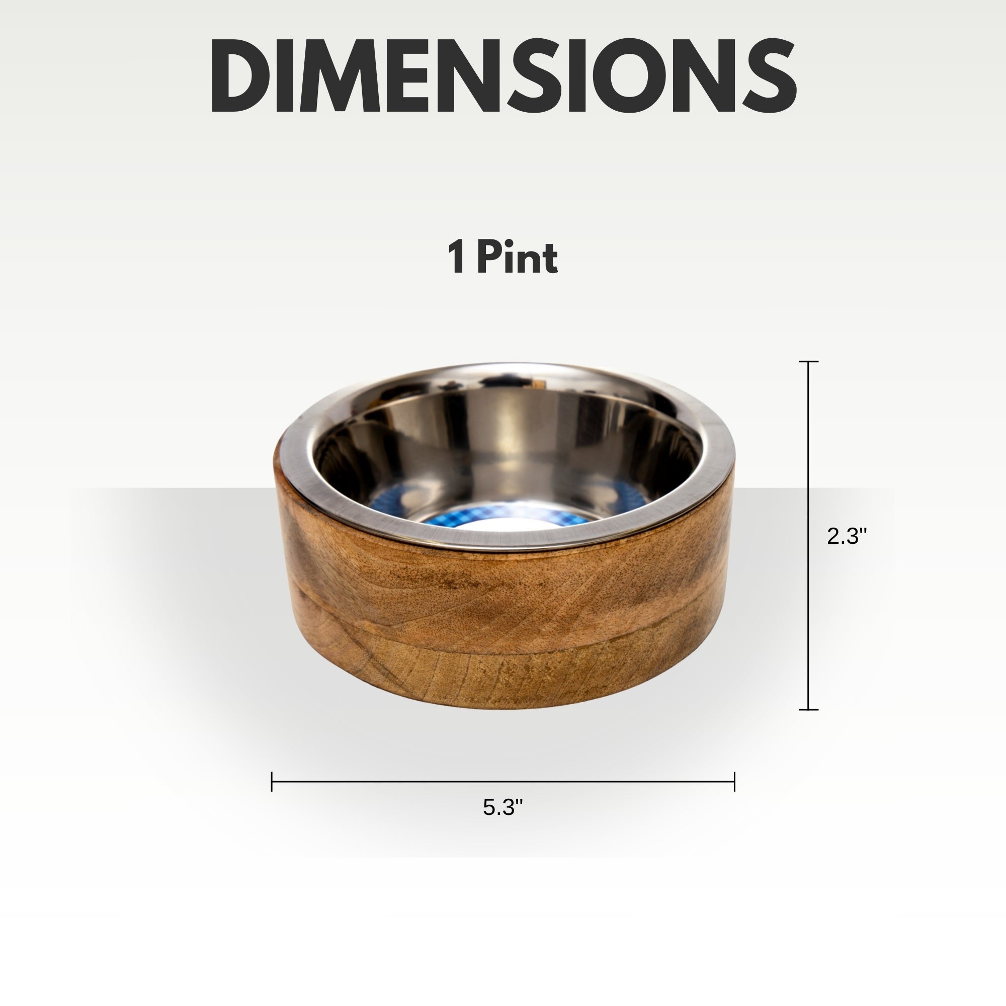 Country Living Stainless Steel Dog Bowl with Cylindrical Mango Wood Holder - BIG FRENCHIES