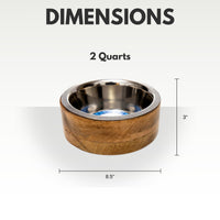 Country Living Stainless Steel Dog Bowl with Cylindrical Mango Wood Holder - BIG FRENCHIES