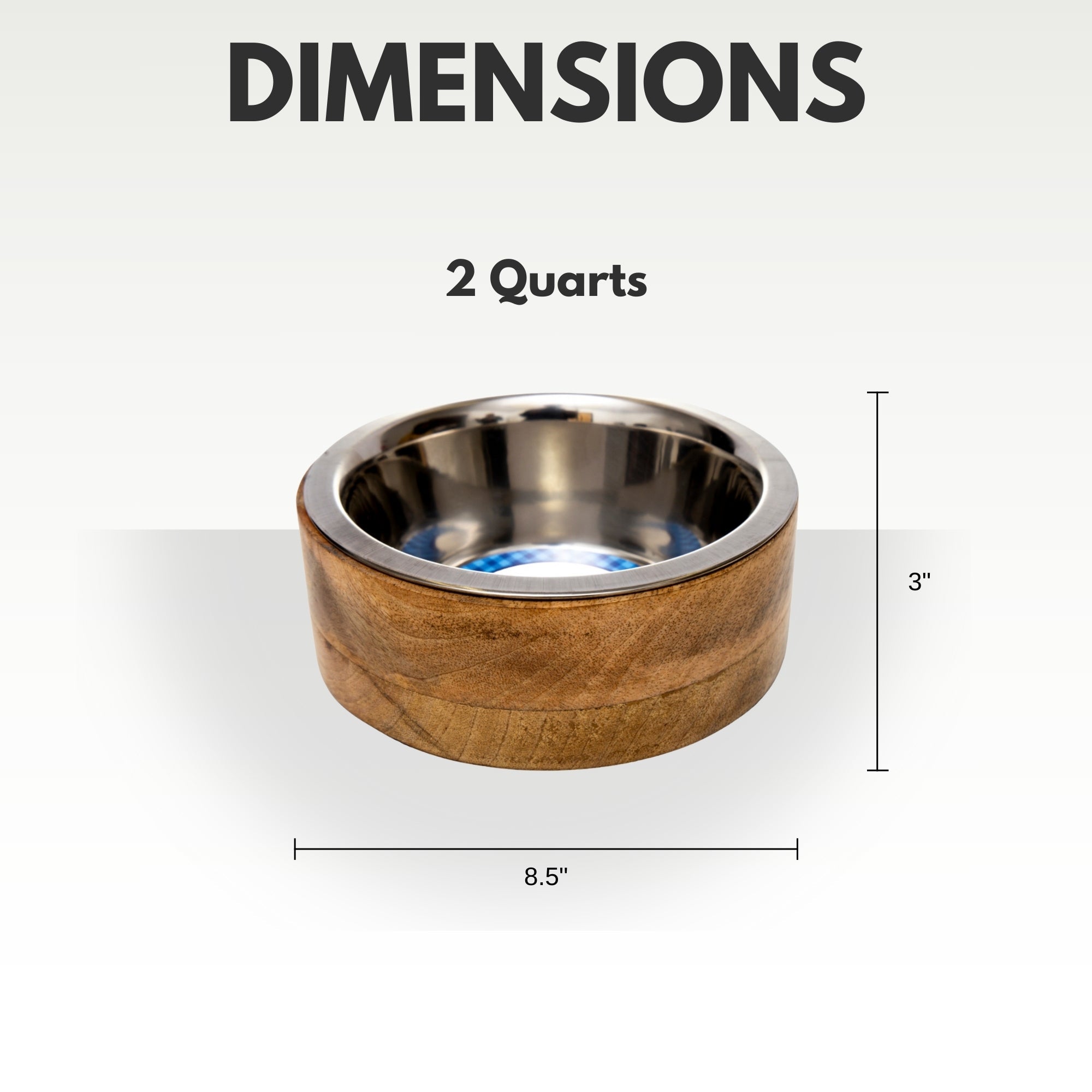 Country Living Stainless Steel Dog Bowl with Cylindrical Mango Wood Holder - BIG FRENCHIES
