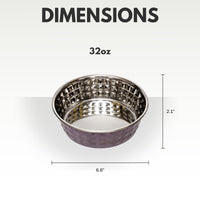 Country Living Set of 2 Hammered Stainless Steel Dog Bowls – Lavender - BIG FRENCHIES