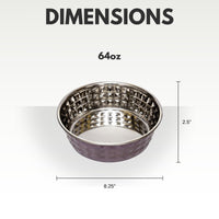 Country Living Set of 2 Hammered Stainless Steel Dog Bowls – Lavender - BIG FRENCHIES