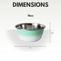 Deep Dog Bowl – Stainless Steel Bowl, Ideal for Small, Medium & Large Dogs – Mint Green - BIG FRENCHIES