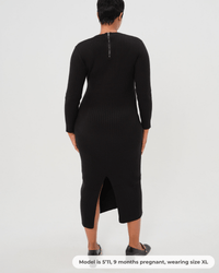 Full Body Ribbed Maternity & Nursing Midi Sweater Dress - BIG FRENCHIES