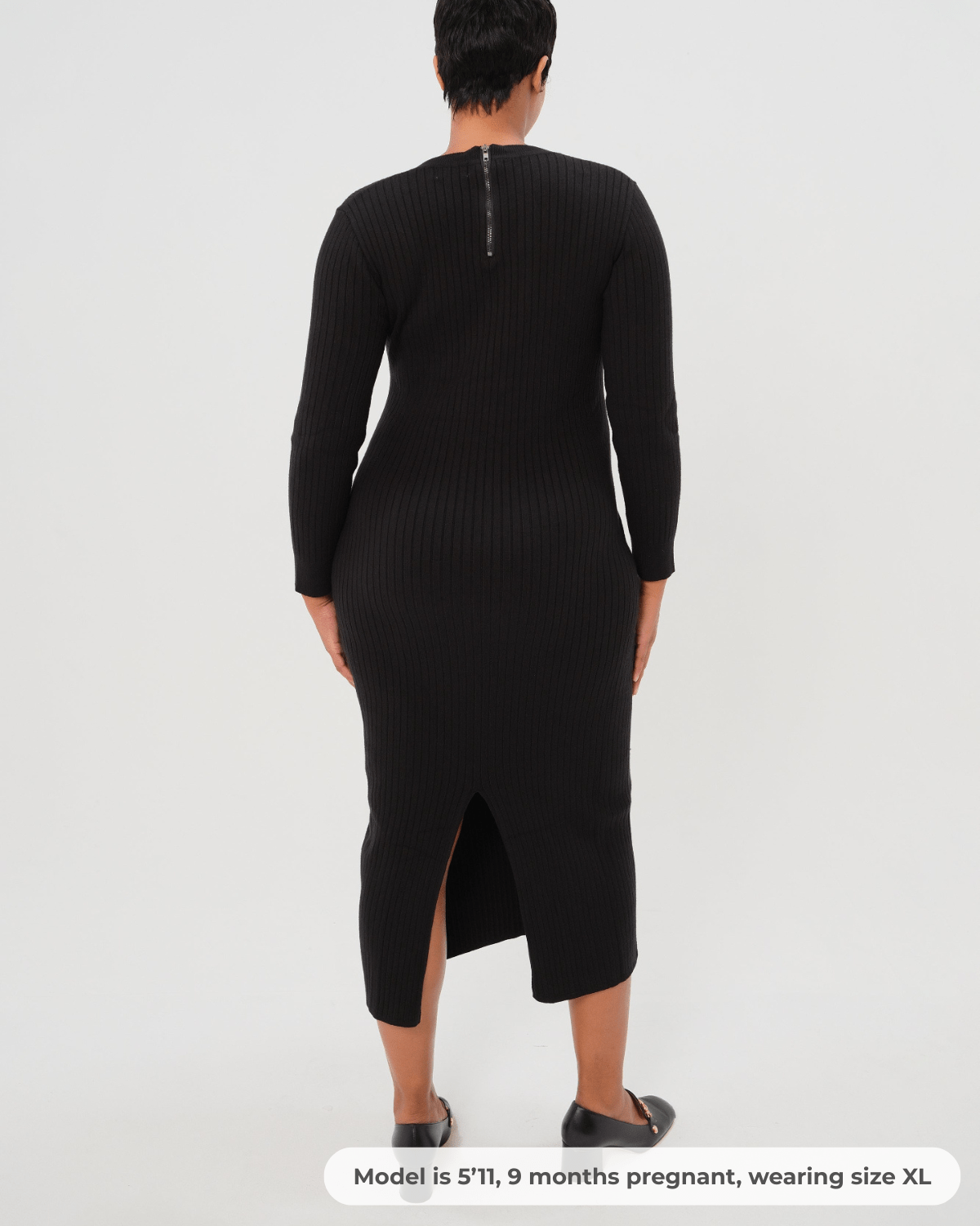 Full Body Ribbed Maternity & Nursing Midi Sweater Dress - BIG FRENCHIES