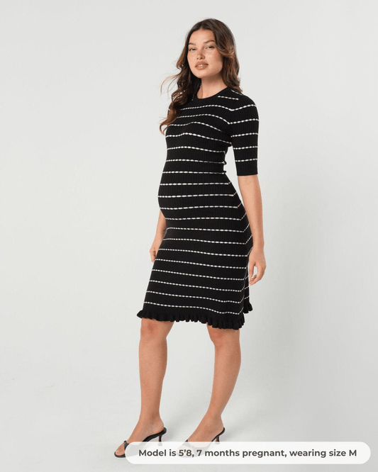 Louie Striped Knit Maternity & Nursing Dress - BIG FRENCHIES