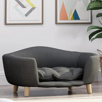 Corduroy Elevated Dog Sofa Bed with Wood Legs | Modern Living Suite