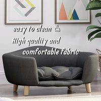 Corduroy Elevated Dog Sofa Bed with Wood Legs | Modern Living Suite