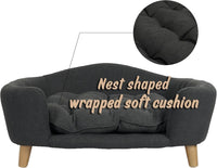 Corduroy Elevated Dog Sofa Bed with Wood Legs | Modern Living Suite