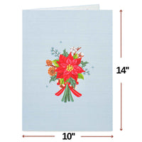 HugePop Christmas Spirit Flower Bouquet Pop Up Card