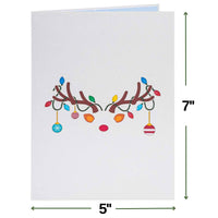 Paper Love Christmas Card - Ornament Reindeer Pop Up Card