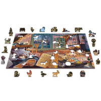 Cozy Cabin 505 Piece Wood Jigsaw Puzzle Wooden City