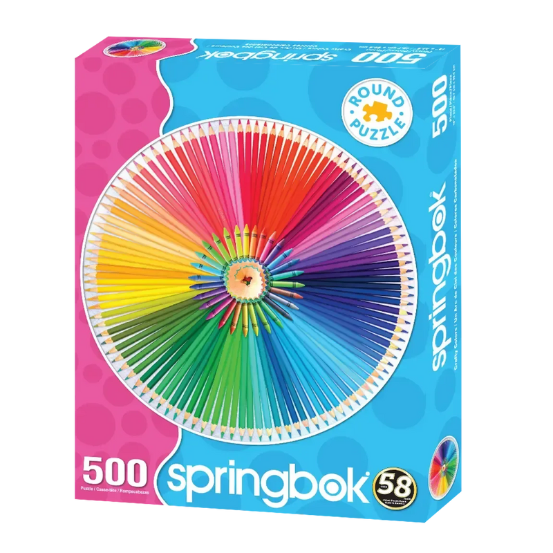 Crafty Colors 500 Piece Round Jigsaw Puzzle Springbok - BIG FRENCHIES