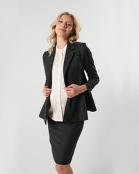 Short Sleeve Satin Maternity Shell Top with Concealed Nursing Zip - BIG FRENCHIES