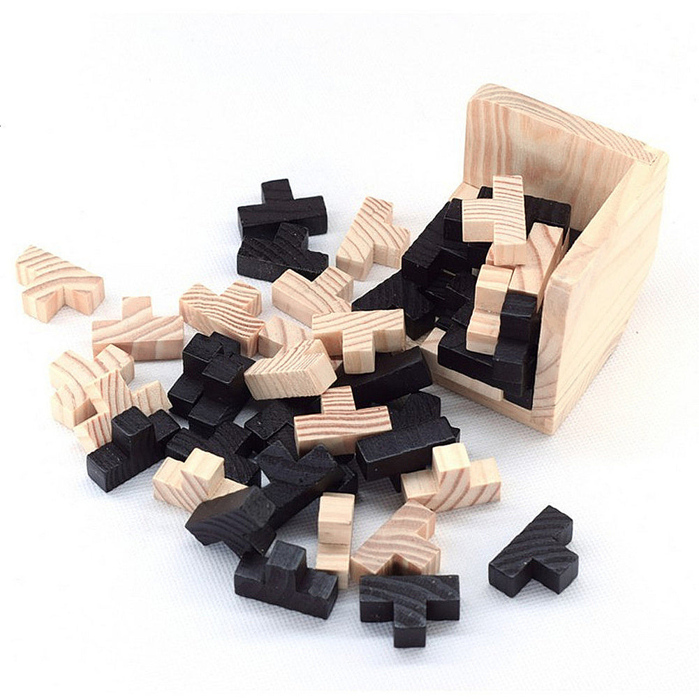 MEACAOFG Creative 3d Wooden Cube Puzzle Ming Luban Interlocking Educational