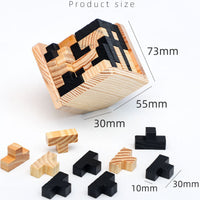MEACAOFG Creative 3d Wooden Cube Puzzle Ming Luban Interlocking Educational