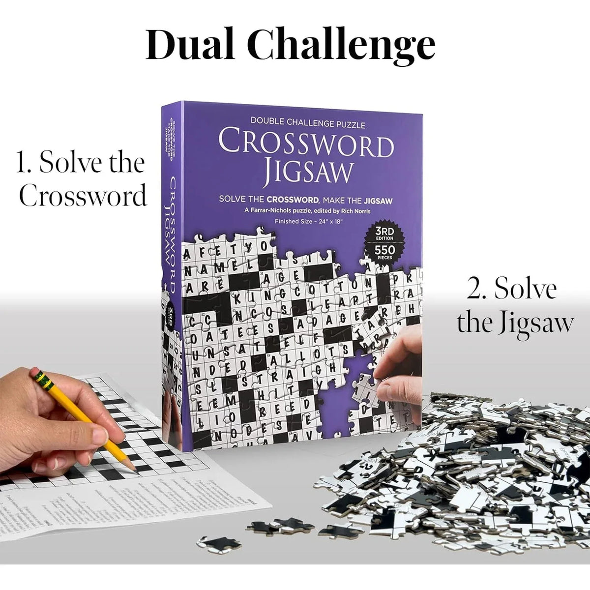 Crossword v3 550 Piece Jigsaw Puzzle Babalu - BIG FRENCHIES