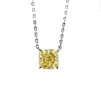 Cushion Square Cubic Zirconia 14K gold Solitaire Pendant. 635P208K