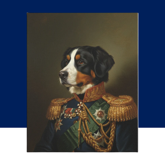 Custom Regal Dog Portrait Canvas Print, Dog Lover Gift, Wall Art, Home Decor, Vintage Animal Art, Pet Parent Decor - BIG FRENCHIES
