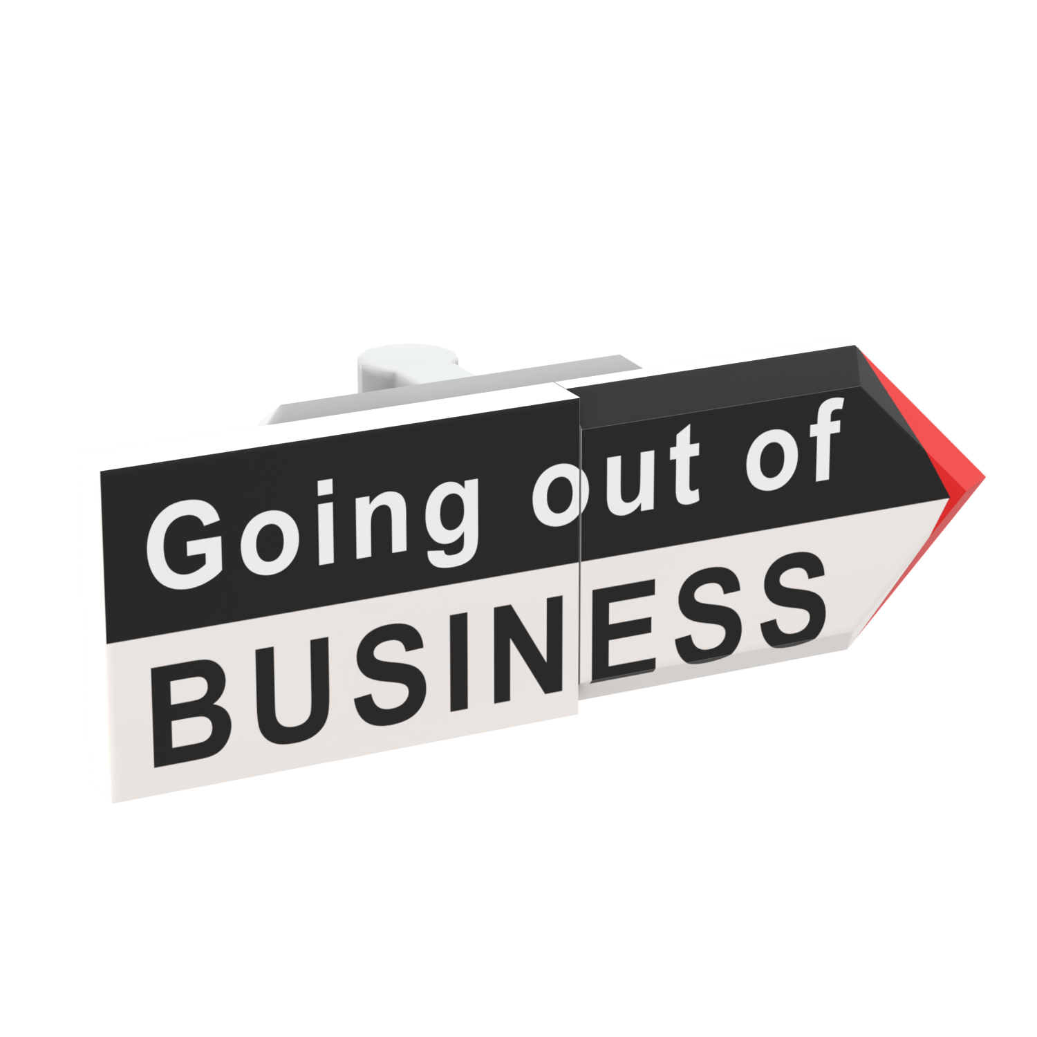 Spinner Sign "Going Out of Business" - Custom Printed Minifig Scale - Made Using LEGO® parts