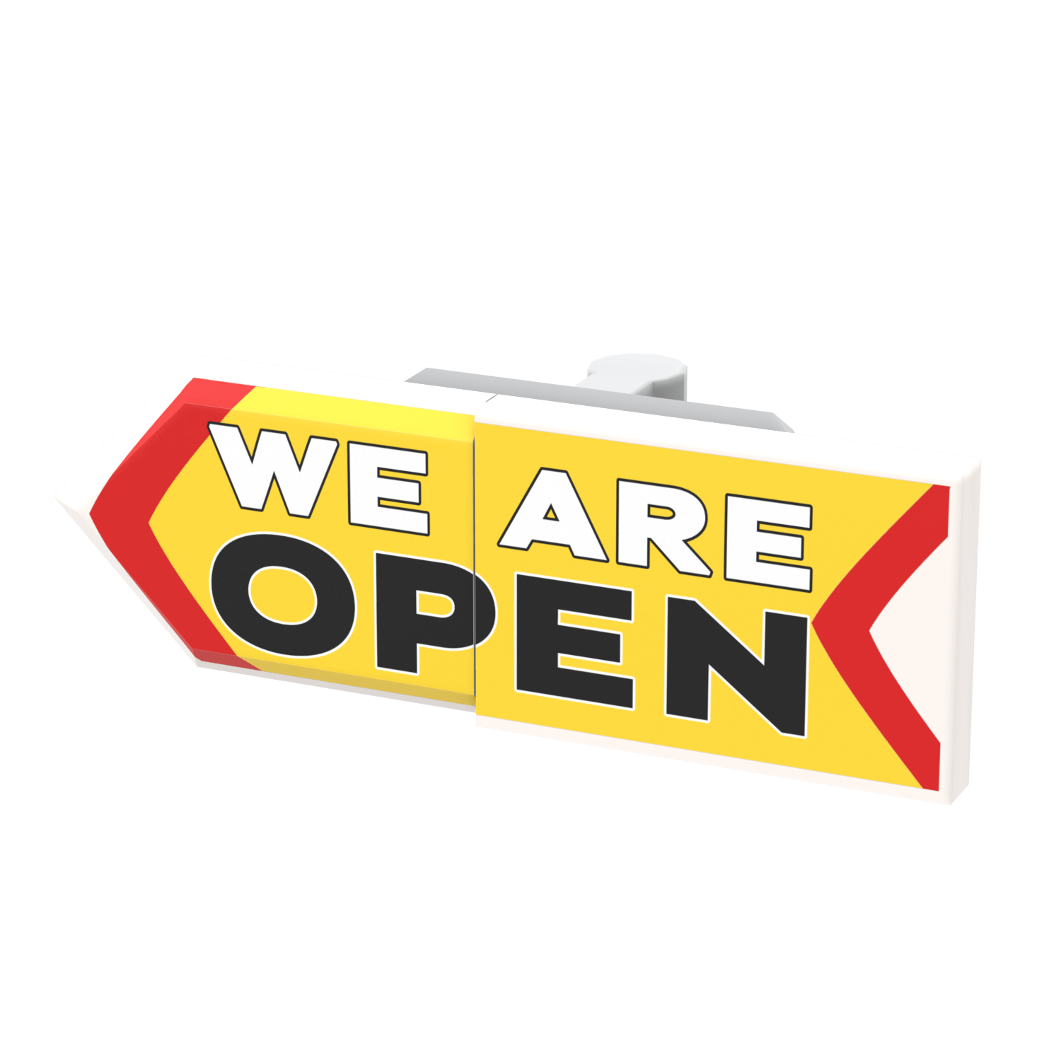 Spinner Sign "We Are Open" - Custom Printed Minifig Scale - Made Using LEGO® parts