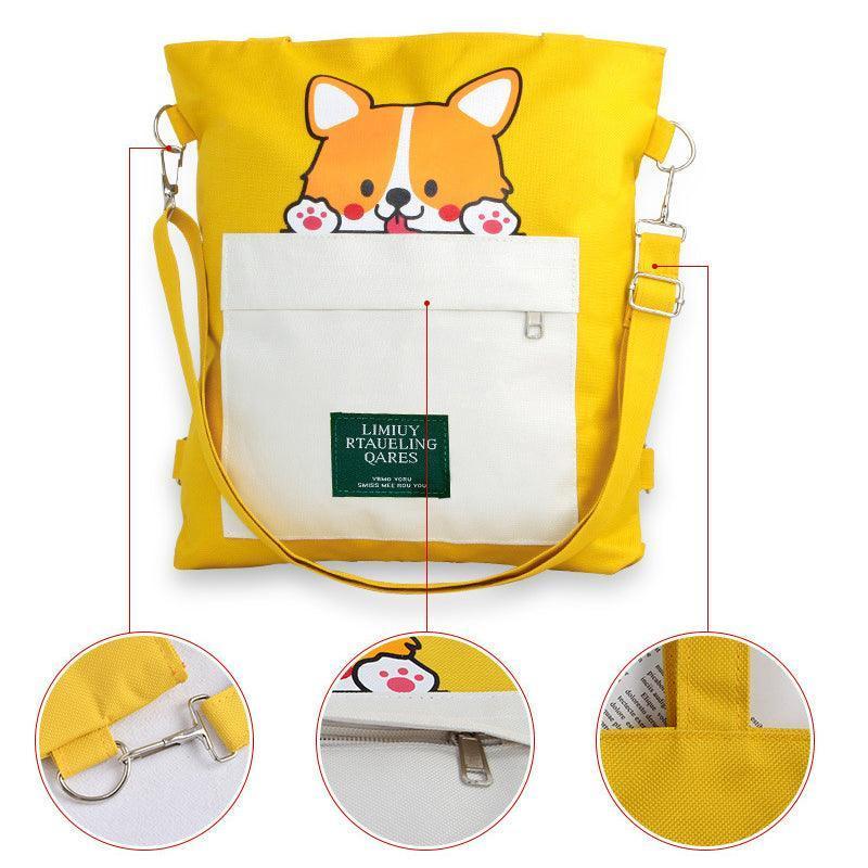 Cute Shiba Inu Tote Bag – Canvas Crossbody Bag for Dog Lovers - BIG FRENCHIES
