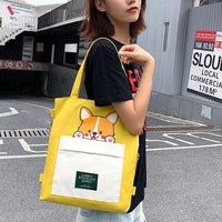 Cute Shiba Inu Tote Bag – Canvas Crossbody Bag for Dog Lovers - BIG FRENCHIES