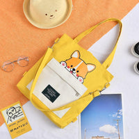 Cute Shiba Inu Tote Bag – Canvas Crossbody Bag for Dog Lovers - BIG FRENCHIES
