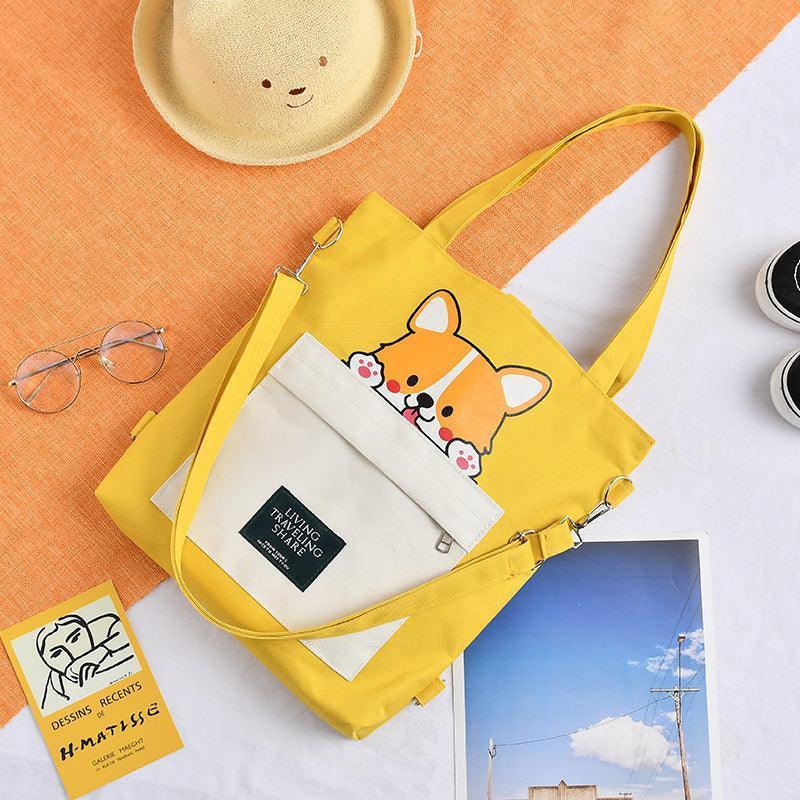 Cute Shiba Inu Tote Bag – Canvas Crossbody Bag for Dog Lovers - BIG FRENCHIES