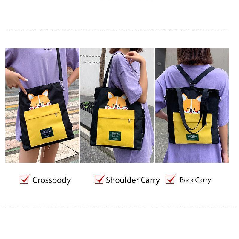 Cute Shiba Inu Tote Bag – Canvas Crossbody Bag for Dog Lovers - BIG FRENCHIES
