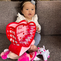 Valentine's Day Plush Fill & Spill Playset & Keepsake Gift with 4 ct Mini Sensory Toys (Cat, Heart, Flower, Cupcake) - BIG FRENCHIES