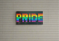 Build-It-Yourself DIY Pride Pixel Art Sign Kit – 32x16 Studs | Rainbow Mosaic on Black Base - BIG FRENCHIES