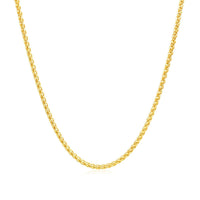 14k Yellow Gold Round Wheat Chain 1.5mm