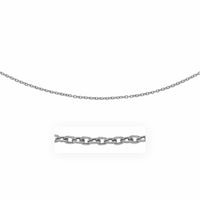 3.5mm 14k White Gold Pendant Chain with Textured Links
