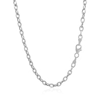 3.5mm 14k White Gold Pendant Chain with Textured Links