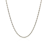 10k White Gold Solid Diamond Cut Rope Chain 1.5mm