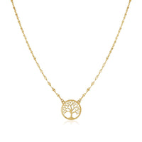 14K Yellow Gold Tree of Life Necklace