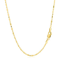 14k Yellow Gold Diamond-Cut Alternating Bead Chain 1.5mm
