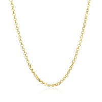 2.3mm 14k Yellow Gold Rolo Chain