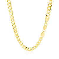 5.7mm 14k Yellow Gold Solid Curb Chain