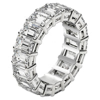 Emerald Cut Lab Grown Diamond Eternity Ring in 14k White Gold (8 cttw FG/VS2)