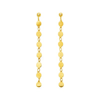 14k Yellow Gold Post Dangle Earrings with Polished Circles