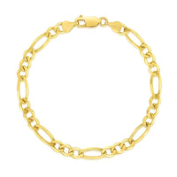 10k Yellow Gold Solid Figaro Bracelet (4.50 mm)