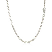 2.3mm 14k White Gold Rolo Chain