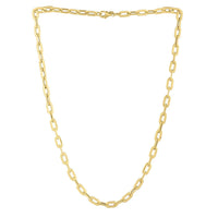 14k Yellow Gold Oval Domed Paperclip Chain Necklace (5.30 mm)