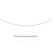 2.5mm 14k White Gold Pendant Chain with Textured Links