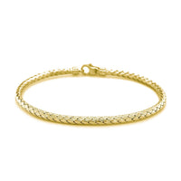 Fancy Weave Bangle in 14k Yellow Gold (3.0mm)