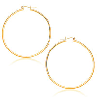 14k Yellow Gold Polished Hoop Earrings (45 mm)